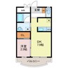 コスモコート 1DKの間取り