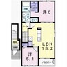 ブリッサガーデンB 2LDKの間取り