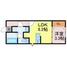 フォルモント飾磨 1LDKの間取り