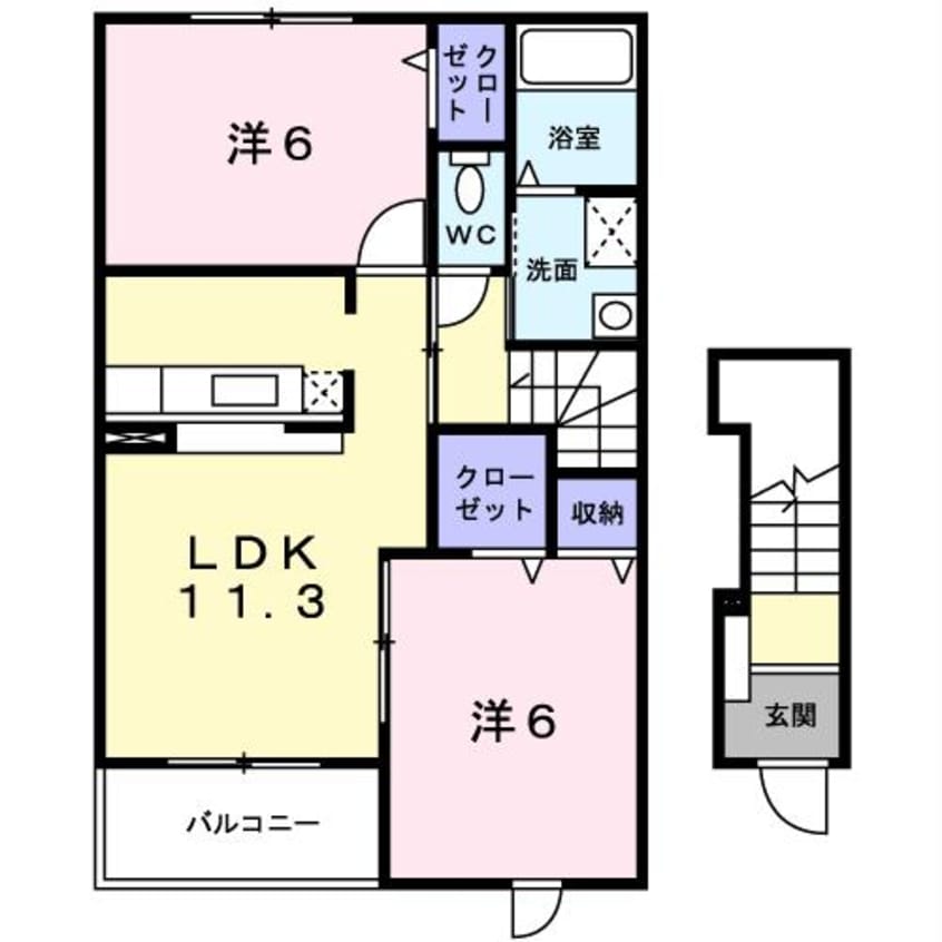 間取図 グランディアス　トシ