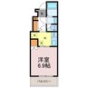ピース北河原町A棟 1Kの間取り