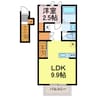 ピース北河原町A棟 1LDKの間取り