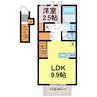 ピース北河原町A棟 1LDKの間取り