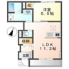 West House 1LDKの間取り