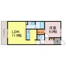 エレアージュ姫路駅南 1LDKの間取り