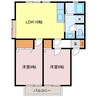 サンフォーレストB 2LDKの間取り