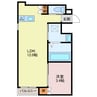 コティ姫路北条 1LDKの間取り