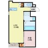 コティ姫路北条 1LDKの間取り