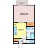 パセオ新在家 1DKの間取り