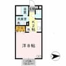パセオ姫路　A棟 1Kの間取り