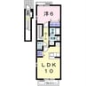 アドラブール　ラシュレⅡ 1LDKの間取り