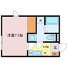 リュミエール安田 1Kの間取り