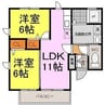 ガーデンハイツB棟 2LDKの間取り