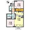 カーサ・フェリーチェ新在家 2LDKの間取り