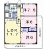 マリッチ白浜 3LDKの間取り