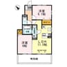 アルページュ　ブラン 2LDKの間取り