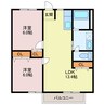 メゾン白国2号棟 3DKの間取り