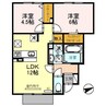 メゾン　ラフレ 2LDKの間取り