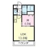 Casa絆 1LDKの間取り