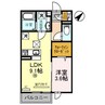 アベニール 1LDKの間取り