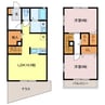 レトアテラス東阿保 2LDKの間取り