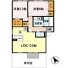 エスポアール　メゾン　B棟 2LDKの間取り