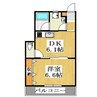 モンレーヴ本町 1DKの間取り