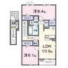 グランベッセルⅡ 2LDKの間取り