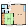 マンション鳩岡 1LDKの間取り