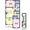 ポラリスⅠ 2LDKの間取り