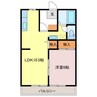 ルミエール東今宿　B 1LDKの間取り