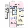 COCOメゾン　HJ 2LDKの間取り