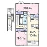グランフィオーレ 2LDKの間取り
