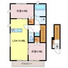 MISTRAL野里 2LDKの間取り