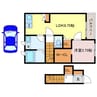 御国野町ハイツ 1LDKの間取り