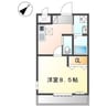 フルール宝殿 1Kの間取り
