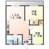 国分マンション 2LDKの間取り