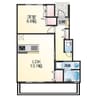 Maison　MOMO　ドゥ 1LDKの間取り