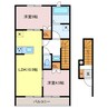 リュッケ御立中 2LDKの間取り
