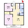 スカイハイツ 2LDKの間取り
