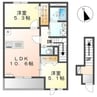 ラ・フレーズ　田寺 2LDKの間取り