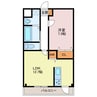 アムール英賀保 1LDKの間取り