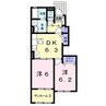シーズンズ　コンフォートⅡ 2DKの間取り