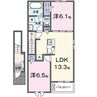 ルミナーレＡ 2LDKの間取り