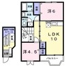 パルトネールF2 2LDKの間取り