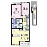 コスモアクレオ 2LDKの間取り