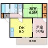 パストラルハイツＡ棟 2DKの間取り
