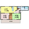 パストラルハイツＢ棟 2LDKの間取り