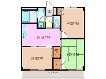 間取図 関西本線（東海）/桑名駅 徒歩25分 2階 築22年