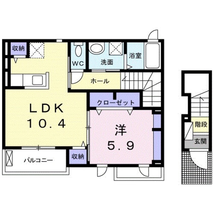 間取図 近鉄名古屋線/桑名駅 徒歩35分 2階 築5年